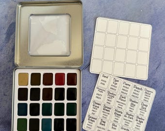 Denise Love Granulating Watercolor Set, Handmade Paints - 20 Quarter Pans
