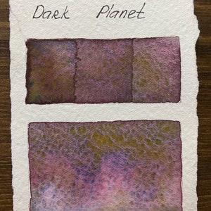 Handmade Dark planet granulating watercolor