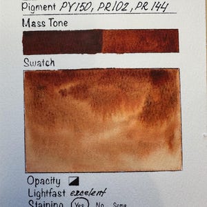 Handmade Flame granulating watercolor  ( naturally sparkly from hematite iron lust )