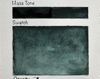 Handmade Forest green granulating watercolor