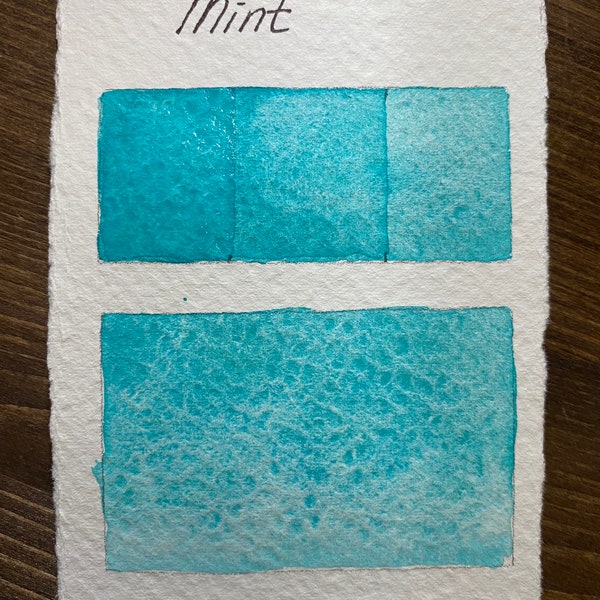 Handmade Mint granulating watercolor