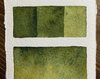 Handmade Shadow green dark granulating watercolor