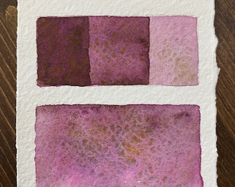 Handmade Weathered rose granulating watercolor