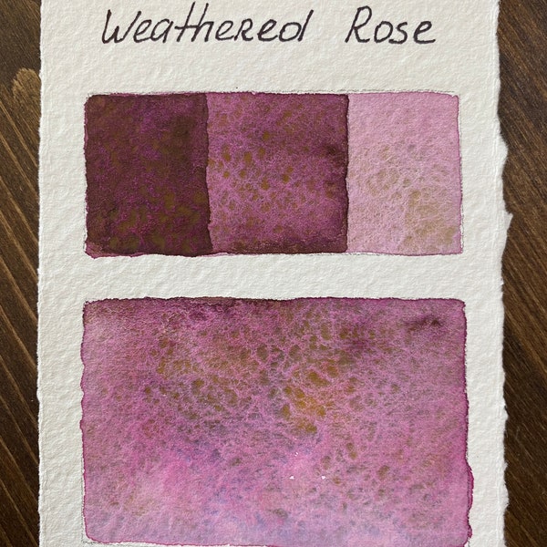 Handmade Weathered rose granulating watercolor