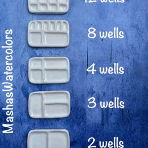 Mini travel ceramic watercolor palettes and mixing wells handmade watercolor palette fits in small  metal tin portable palette