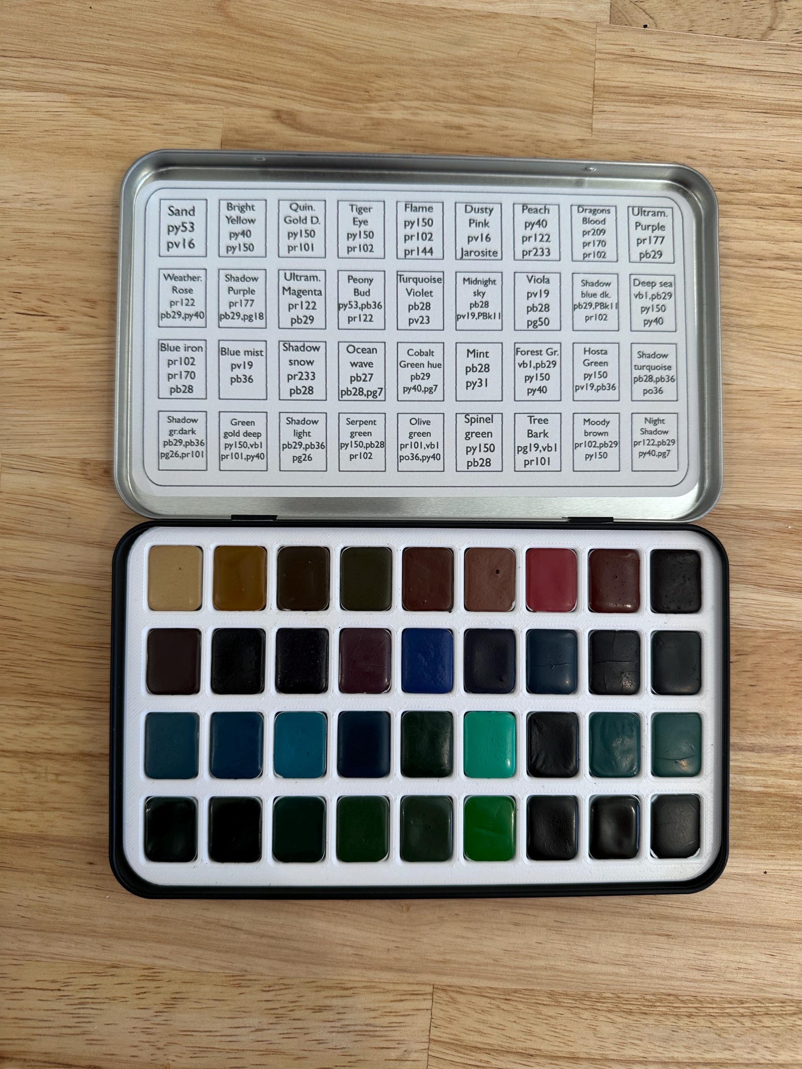 LIMITED EDITION 36 Colors , 1/4 Pan ( 1 Ml ) Metal Tin Set With 3d ...