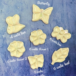 Mini  ceramic watercolor palettes flower , bee, leaf and butterfly handmade watercolor palette choose an option