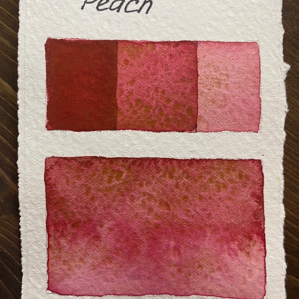 Handmade Peach granulating watercolor