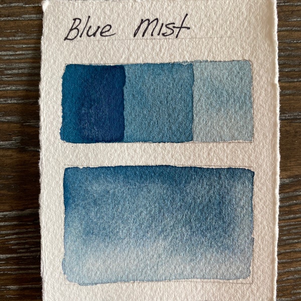 Handmade Blue mist granulating watercolor