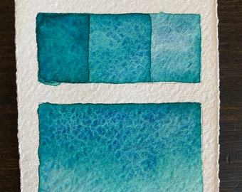 Handmade Ocean wave granulating watercolor