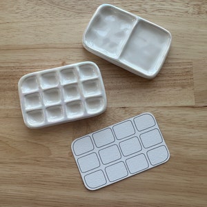Mini tavolozza di acquerelli in ceramica: 12 pozzetti, finitura madreperla
