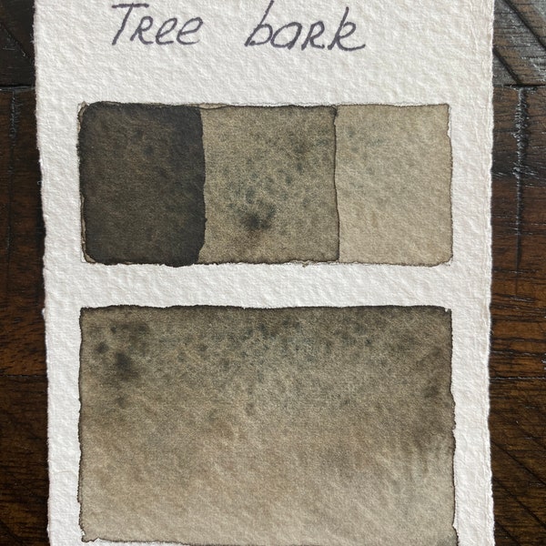 Handmade Tree bark granulating watercolor