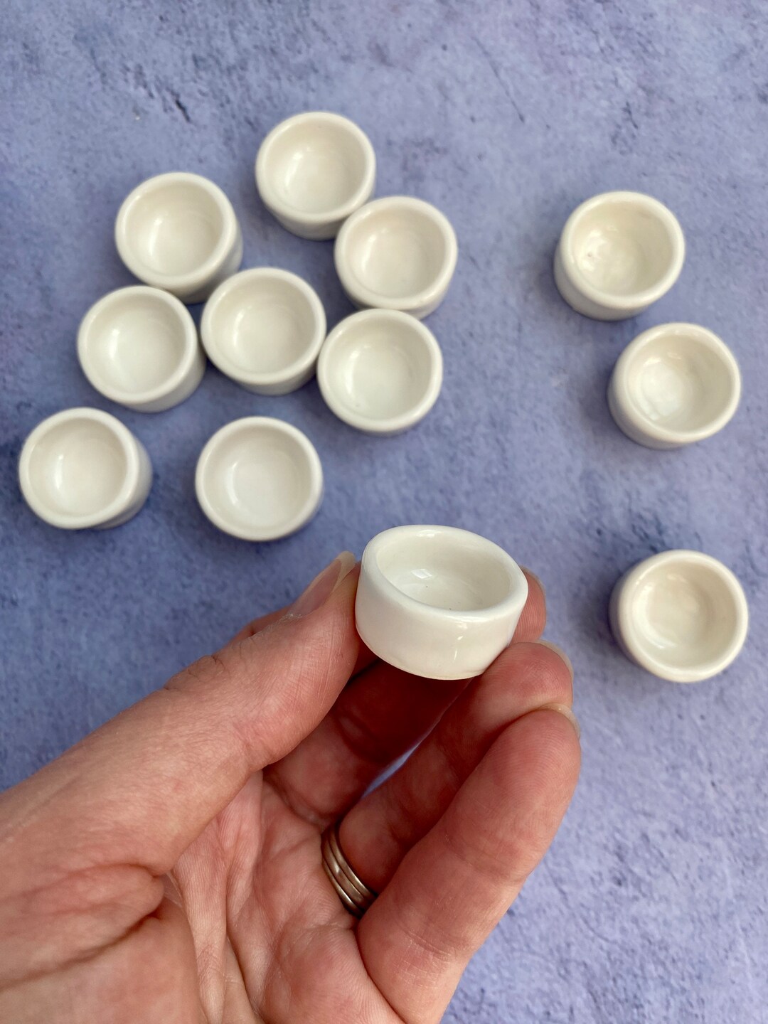 Ceramic Watercolor Pans Set of 12 Round Individual Pans White Etsy