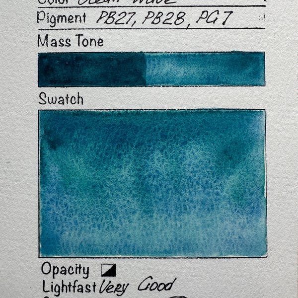 Handmade Ocean wave granulating watercolor