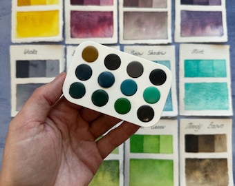BRIGHT COLORS   Set 3  Granulating Sampler set 0.5 ml round pans with 3D printed holder