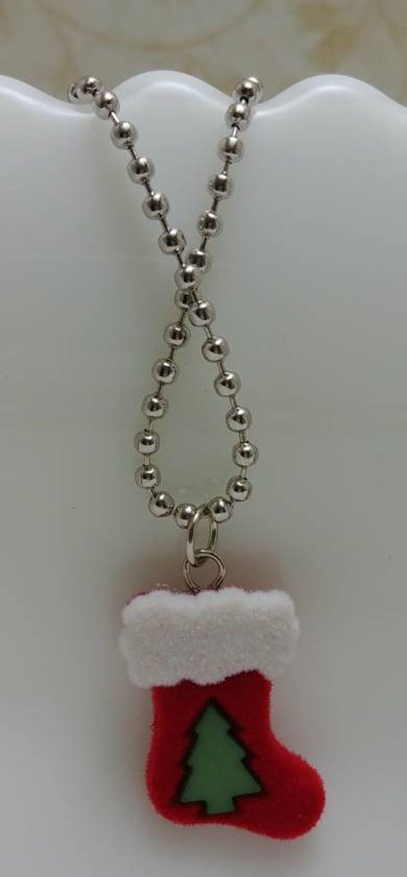 Christmas Necklaces-Christmas Stocking Necklaces-Christmas Red Stocking Necklaces