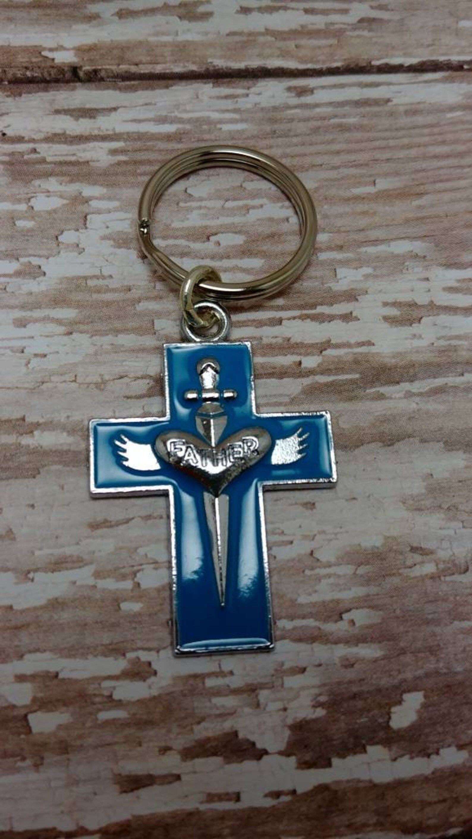 Cross Key ChainsChristian Key ChainsFather Key Chains Etsy