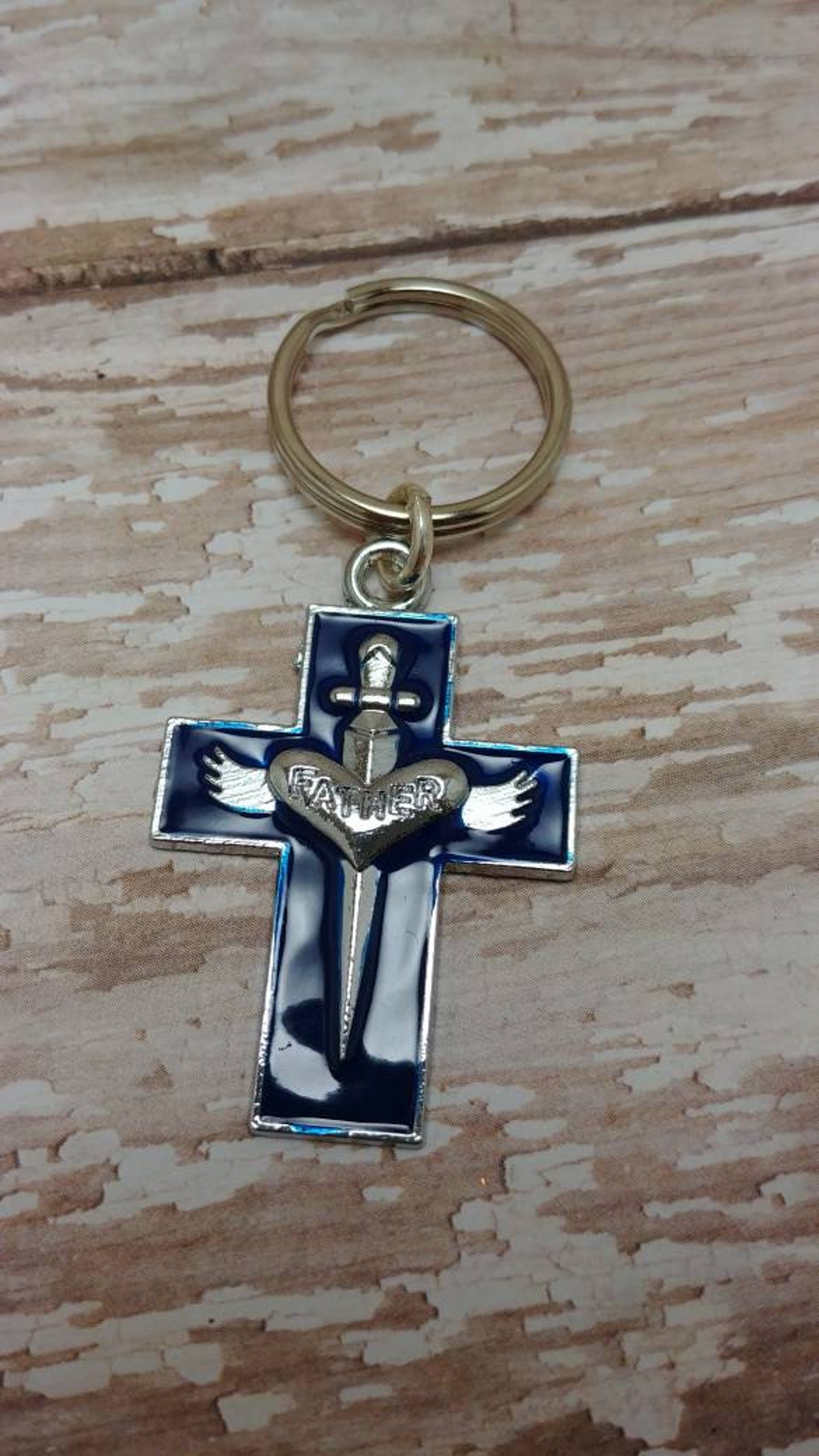 Cross Key ChainsChristian Key ChainsFather Key Chains Etsy