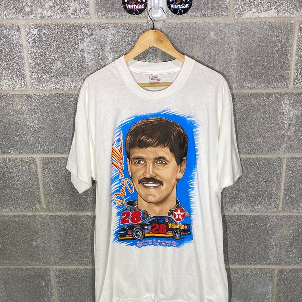 Vintage 1990s Davey Allison NASCAR Racing Rap Tee Style VTG Graphic T-Shirt