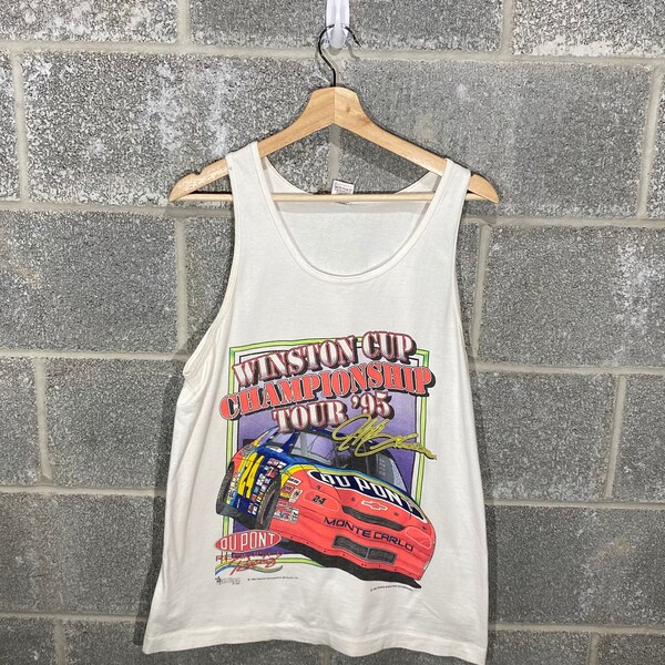 Vintage 1990s Jeff Gordon NASCAR Racing Graphic Tank Top
