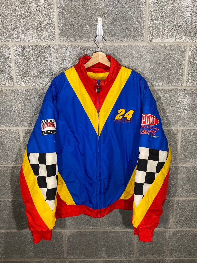 Vintage 1990s Jeff Gordon Nutmeg NASCAR Racing All Over Print Jacket