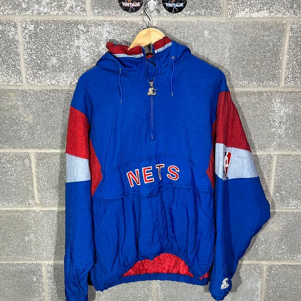 Vintage New Jersey Nets NBA Basketball Starter Half Zip Flawed Jacket