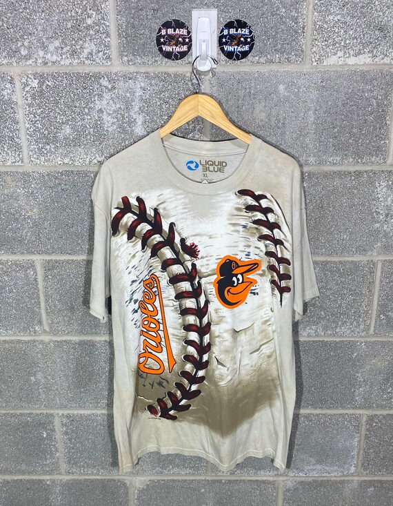 Y2K 2010s Baltimore Orioles Liquid Blue Tie Dye Graphic New 