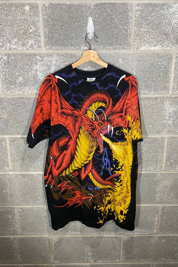 Original Vintage 1990s Liquid Blue All Over Print
