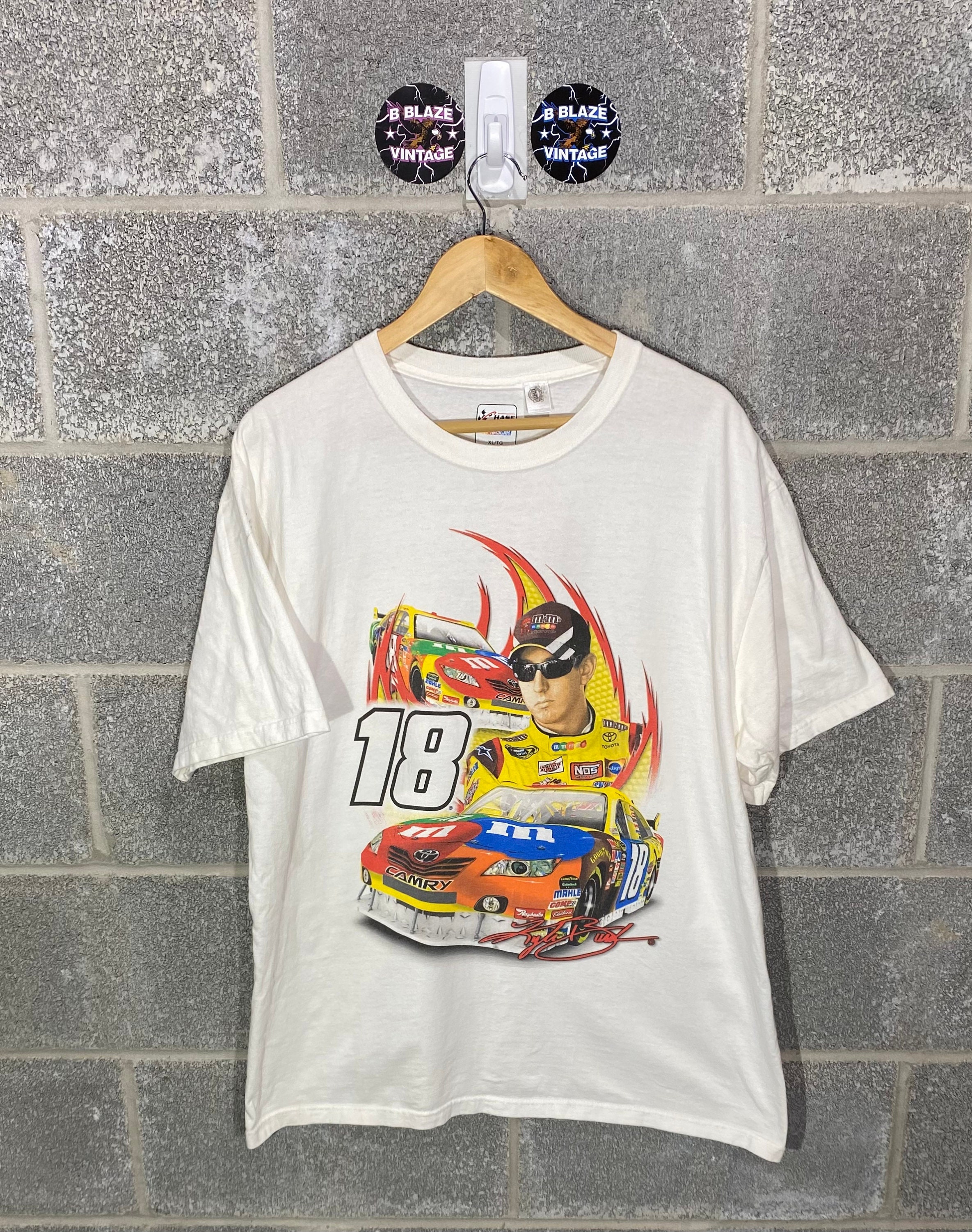 Vintage Y2K 2000s Kyle Busch M&Ms Racing Graphic T-Shirt