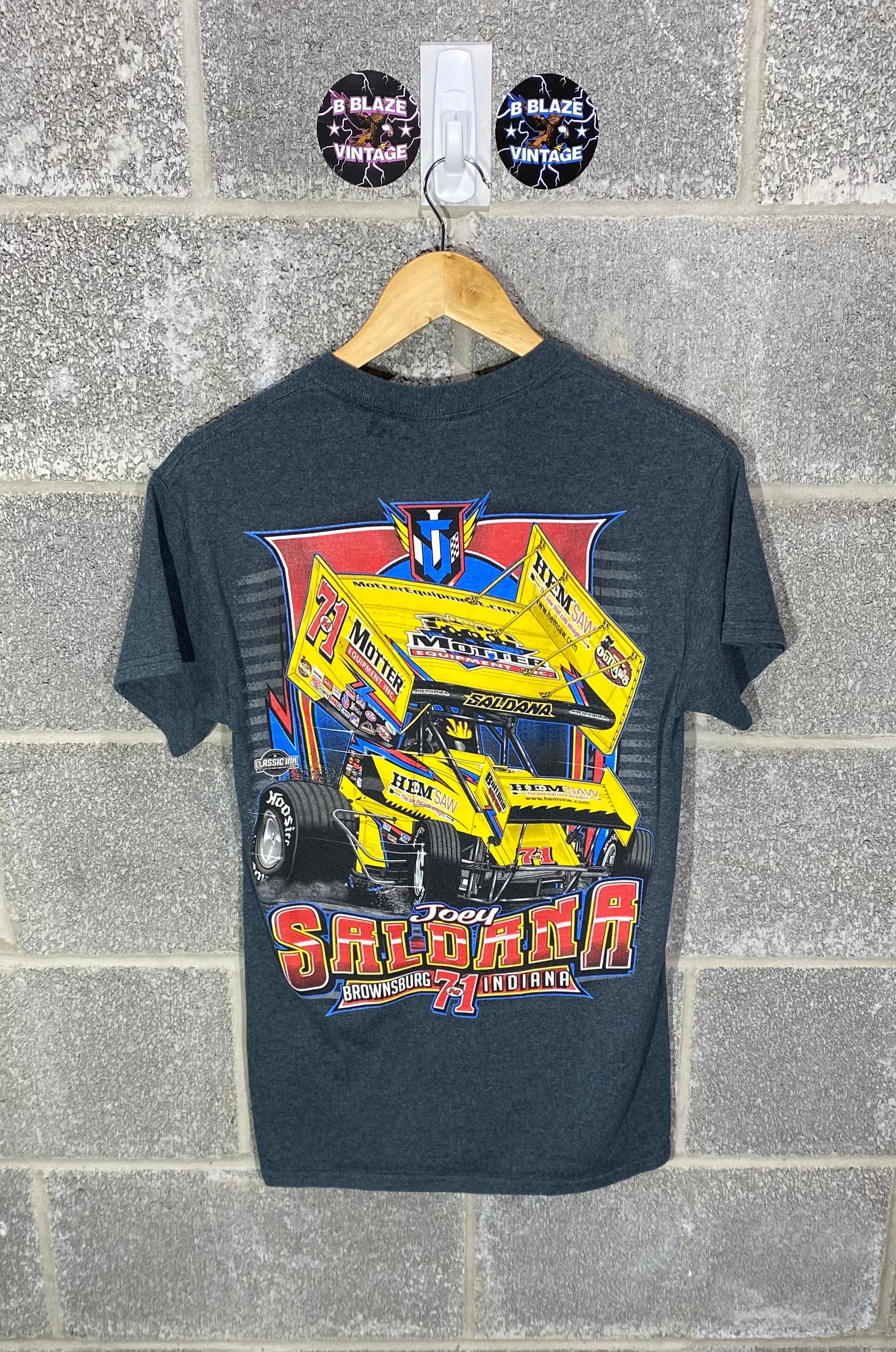 Vintage Y2K 2000s Joey Saldana Sprint Car Racing T-Shirt