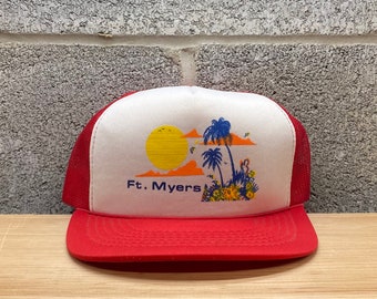 Vintage 1990s Ft. Myers Florida Snapback Trucker Hat