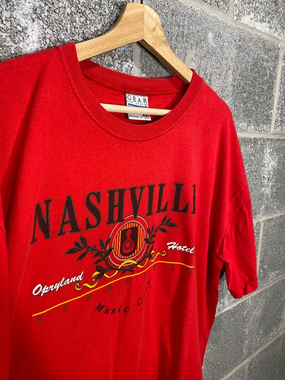 Vintage 1990s Nashville Tennessee Red Graphic T-S… - image 4