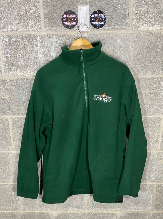 Vintage 1990s Enviga Coca Cola Green Half Zip Crew