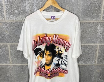 Vintage Y2K 2000s Michael Jackson Memorial Graphic Rap Tee 