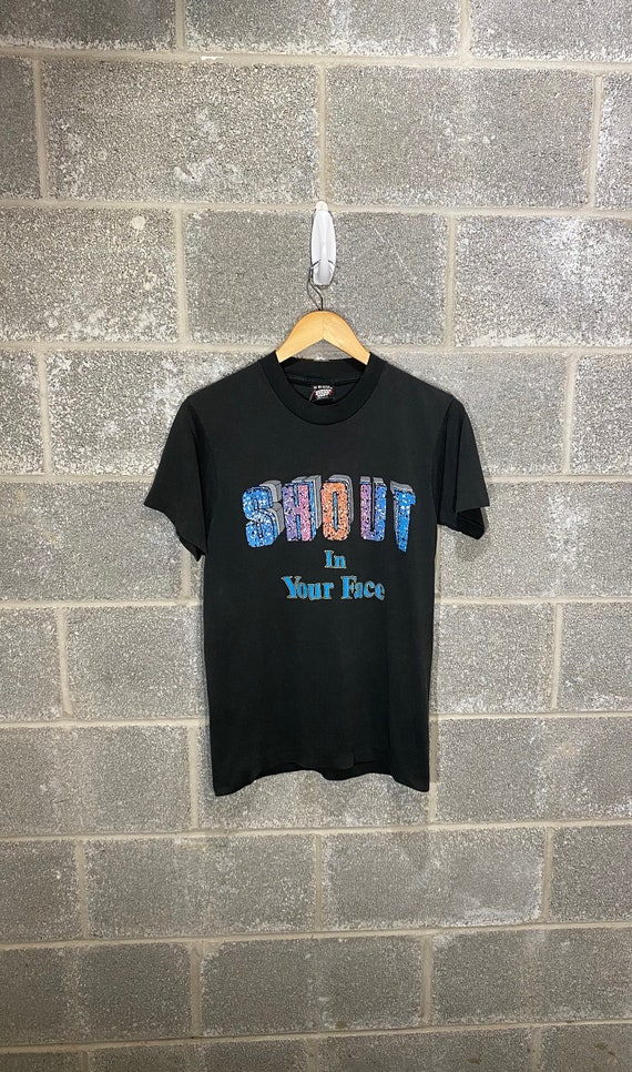 1989 Shout In Your Face Tour Black Graphic Band T-