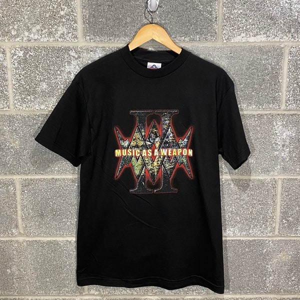 2003 Disturbed Music As A Weapon Tour Black Graphic Band T-Shirt