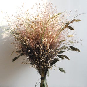 Bouquet sec pour décoration champêtre et table printanière -  bouquet graminées et fleurs séchées bio- Choisissez le votre - pièces uniques