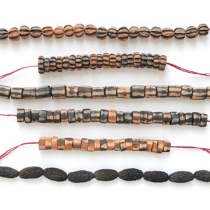 Ziemiste, etniczne ceramiczne koraliki / 20 nieregularnych koralików do etnicznej, plemiennej, rustykalnej biżuterii / koraliki 8 do 10 mm