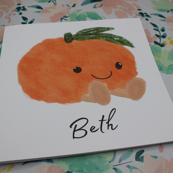 Personalised  Clementine cute card- Blank inside greeting card- Jellycat lover