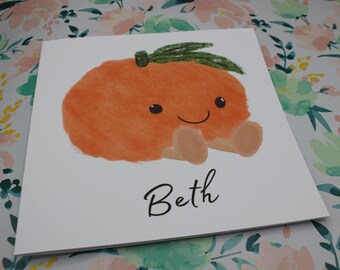 Personalised  Clementine cute card- Blank inside greeting card- Jellycat lover