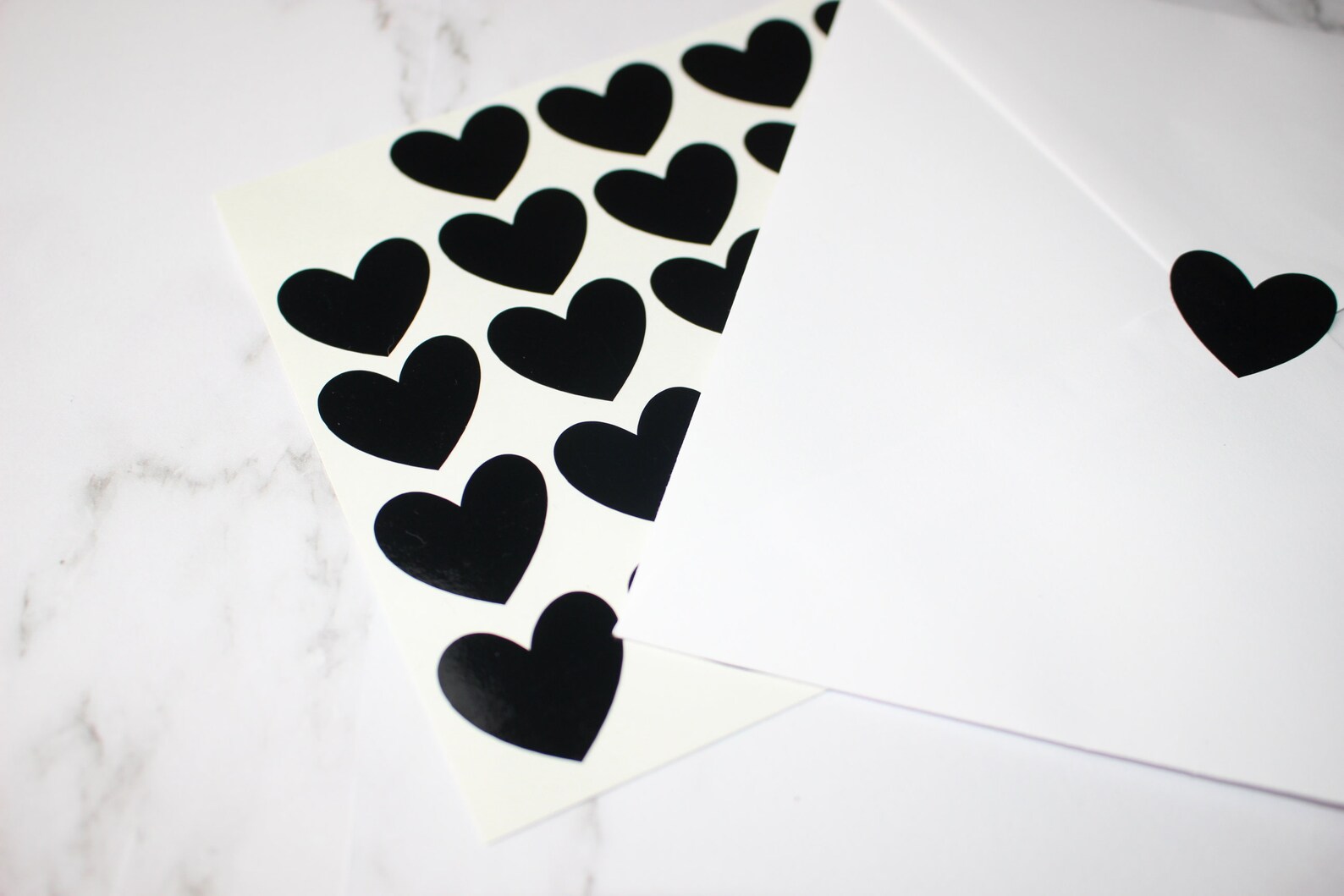 100 Black Heart Stickers 1 inchEnvelope Seal Decorative Etsy
