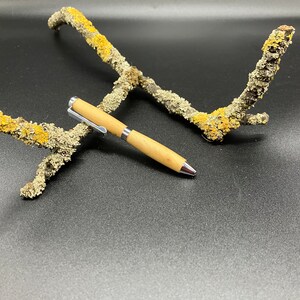 Mini balpen van kersenhout, met de hand gedraaid, schrijfgerei, uniek, cadeau
