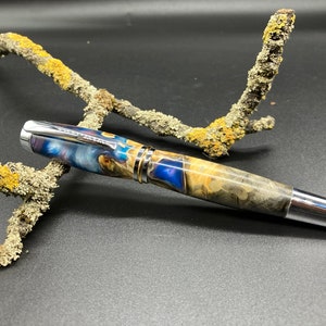 Hybridwood Buckeye Burl vulpen, elegante vulpen met buck penpunt, met de hand gedraaid