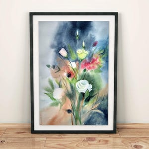 Dipinto ad acquerello originale Dipinto di bouquet di fiori Opera d'arte originale Dipinto ad acquerello di fiori Opera d'arte originale Dipinto floreale