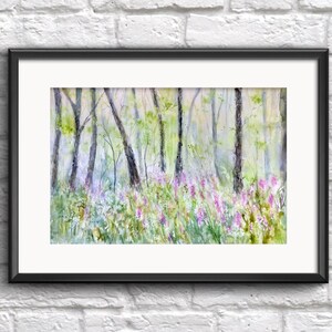 Spring forest watercolor painting Original artwork Forest landscape painting Original watercolor painting Spring woodland painting