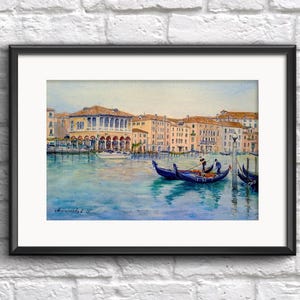 Original watercolor painting Venice painting Original art Venice watercolor painting Fish market Venice original painting Venice artwork
