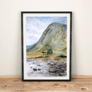 Scottish Highlands landscape painting Original artwork Scotland watercolor painting Glencoe Scotland artwork Scottish landscape artwork