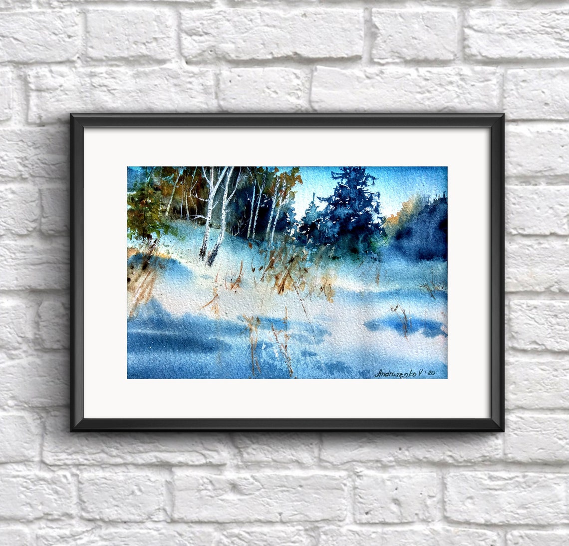 Winter painting Home decor wall art Winter decor Snowy Etsy