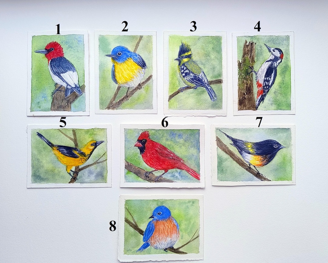 ACEO Original Art Aceo Cards Birds Original Painting Aceo Watercolor ...