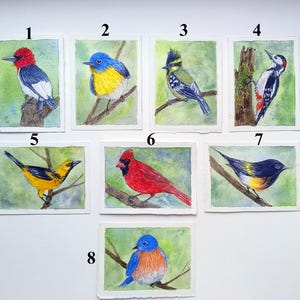 ACEO original art Aceo cards Birds original painting Aceo watercolor art Artist trading cards 2.5x3.5  ATC miniature Birdwatching Gifts
